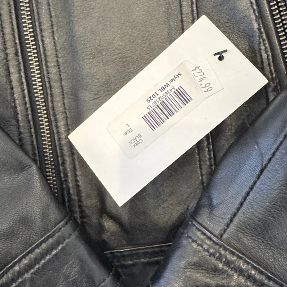 Women's Black Leather Jacket - Picture 4 of 8